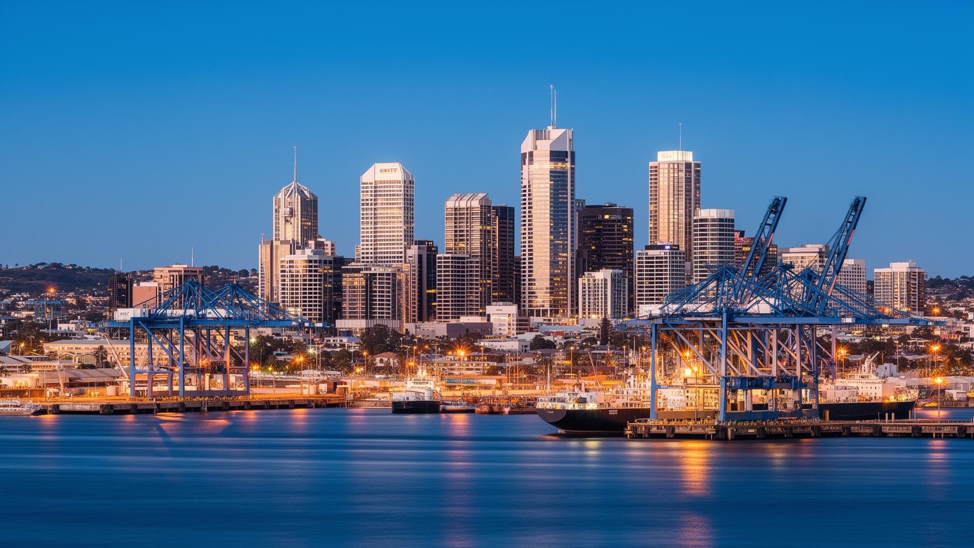 Perth Western Australia skyline and port